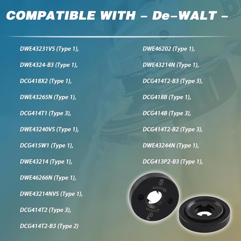 Ciuouient N484249 Angle Grinder Flanged Hex Nut Compatible with De-Walt Grinder DCG413B DCG413B-B3 DCG413P2-B3 DCG413R2 DCG414B DCG414T1 DCG414T2 DCG414T2-B3 DWE43214N DWE43231VS(2pcs) - Image 4